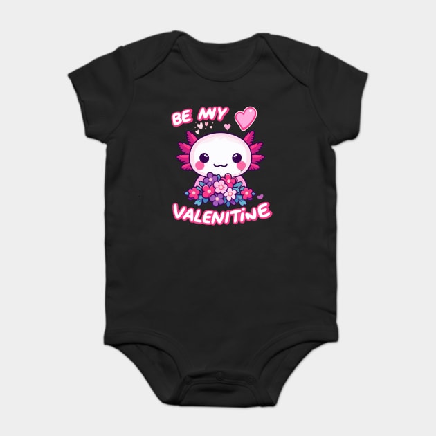 Axolotl Valentine - Be My Valentine Baby Bodysuit by JessArty